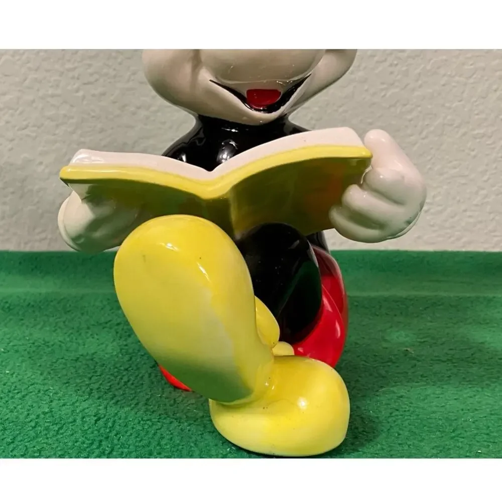 Mickey Mouse Vintage Minnie Story Book Ceramic Japan Disney Statue Figure